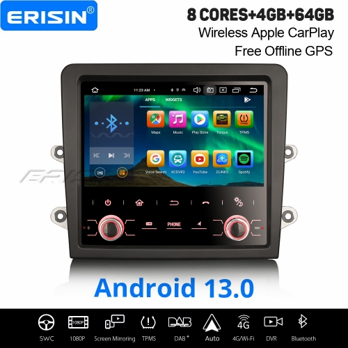 Erisin 8 Core 64GB Android 13 Car Stereo DAB+ Satnav for Porsche Cayman/Boxster/718/911/981/997 CarPlay Android Auto WiFi 4G IPS DSP Bluetooth ES8559C