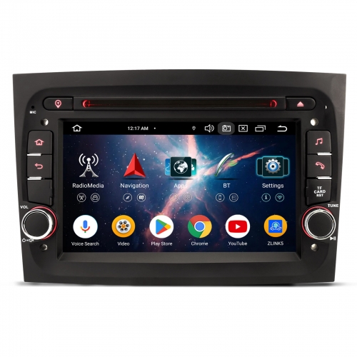 Erisin 8 Cœurs 4Go+64Go Android 14 Autoradio GPS Navi pour FIAT Doblo 2015-2022 Wireless CarPlay Android Auto WiFi USB DSP CD Bluetooth DAB+ ES6747D