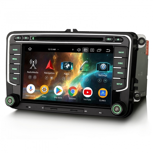 Erisin Android 14 Car Stereo for VW Amarok Caddy T6 Crafter Polo Skoda Yeti 8 Core 4GB+64GB Navi CarPlay Android Auto WiFi USB CD Bluetooth 4G ES6734V