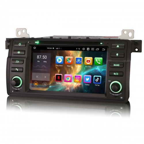 Erisin 8 Cœurs 64Go Android 14 Autoradio DAB+ Navi pour BMW 3 Série E46 318 32 MG ZT Rover 75 CarPlay Android Auto WiFi Bluetooth 5.0 CD USB ES8546B