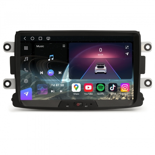 Erisin 8"Qualcomm 8 Cœurs 8Go+128Go Android 14 DAB+ Autoradio Navi pour Dacia Logan Lodgy Duster Sandero Dokker CarPlay Android Auto WiFi USB ES9029D