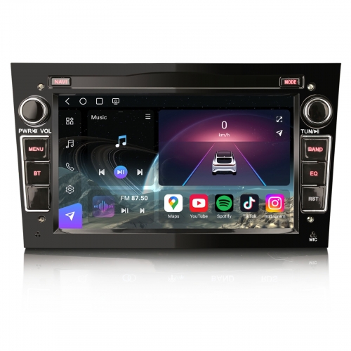 Erisin Qualcomm 8 Cœurs 8Go+128Go Android 14 DAB+ Autoradio Navi pour Opel Corsa C/D Zafira Astra H Vectra Signum Vivaro CarPlay WiFi 4G USB ES9060B