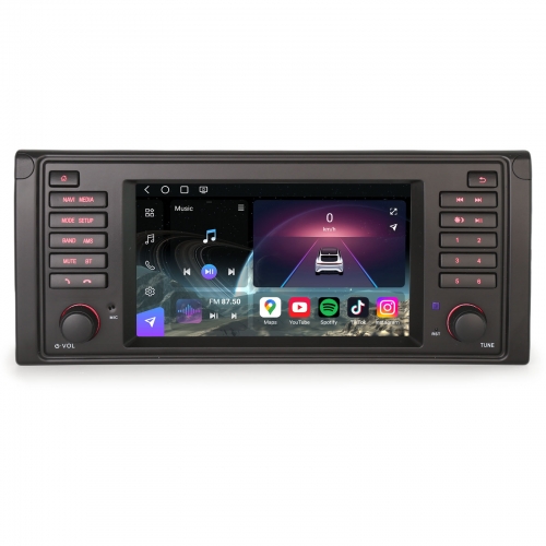 Erisin Qualcomm 8 Cœurs 8Go+128Go Android 14 DAB+ Autoradio Navigateur pour BMW 5 Série E39 M5 CarPlay Android Auto WiFi 4G Bluetooth 5.1 DSP ES9039B