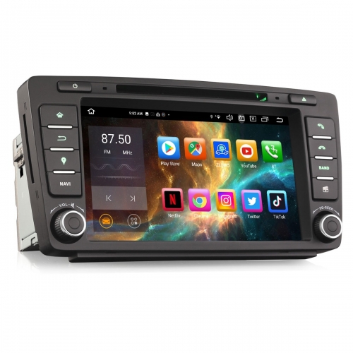 Erisin 4+64Go 8 Cœurs Android 14 DAB+ Autoradio Navi pour Skoda Octavia Rapid Roomster Superb Yeti CarPlay Android Auto WiFi USB CD Bluetooth ES8526S