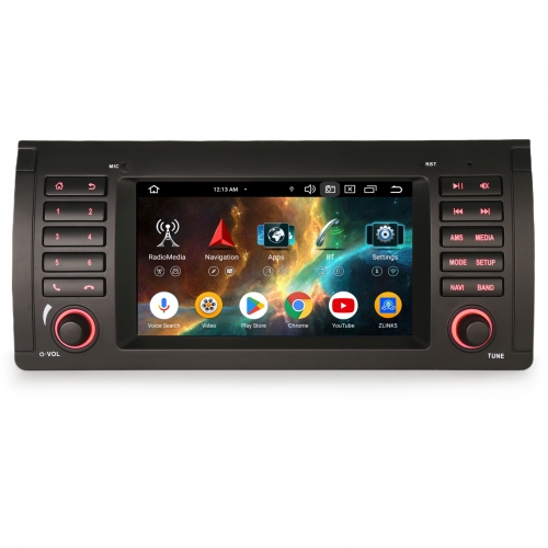 Erisin 8 Cœurs 4Go+64Go Android 16.0 Autoradio Navigateur pour BMW X5 E53 CarPlay Android Auto WiFi 4G USB Bluetooth 5.0 DAB+ Radio DSP TPMS ES5553B