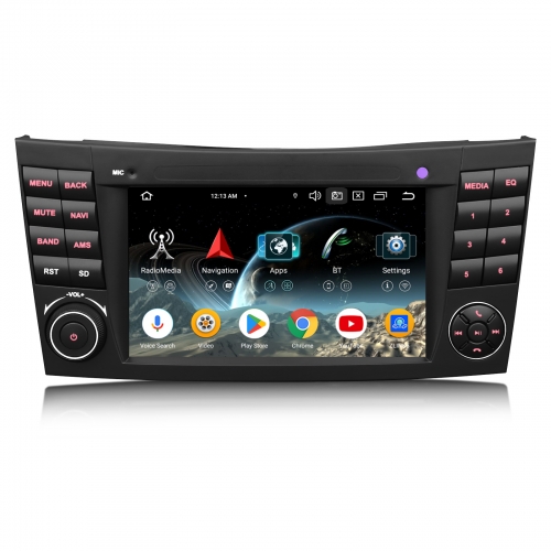 Erisin 8 Cœur 4Go+64Go Android 16 Autoradio GPS Navigateur pour Mercedes E/CLS Classe W219 W211 CarPlay Android Auto WiFi USB Bluetooth DAB+ ES5581E