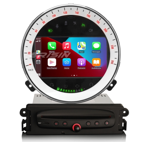 Erisin 7" 8 Cœurs Android 14 4Go+64Go Autoradio Navigateur pour BMW Mini Cooper CarPlay Android Auto sans Fil WiFi Canbus DVD Bluetooth DAB+ ES8911M