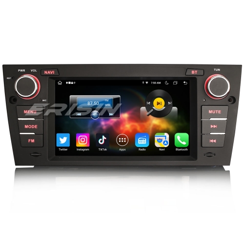 Erisin 8-Cœur 4Go+64Go Android 14 Autoradio DAB+ Navigateur pour BMW Série 3 E90 E91 E92 E93 M3 Apple CarPlay Android Auto WiFi 4G Bluetooth ES8867B
