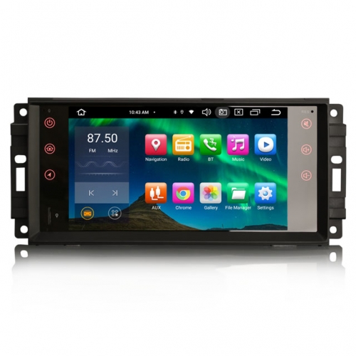 Erisin 8 Core Android 16 4GB+64GB Head Unit DAB+ Sat Nav for Jeep Compass Wrangler Chrysler Sebring Dodge Challenger CarPlay WiFi Bluetooth5.0 ES8576J