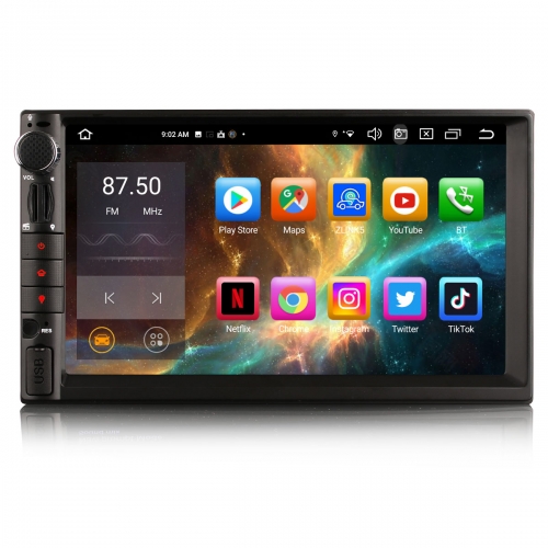 Erisin 8 Core Android 16 4GB+64GB Universal Double 2 DIN Head Unit DAB+ Sat Nav CarPlay&Android Auto WiFi 4G USB DSP Bluetooth 5.0 for Nissan ES8549U