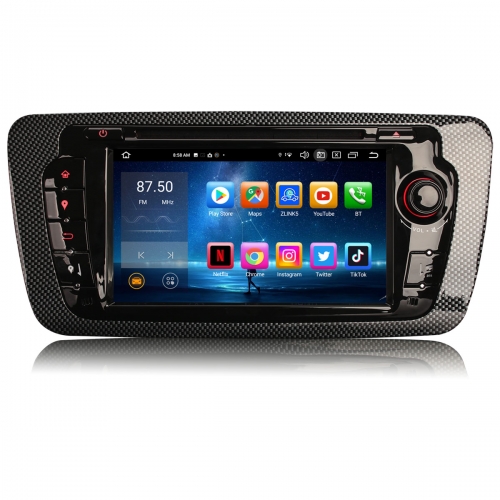 Erisin 8 Core Android 16 4GB+64GB Head Unit DAB+ Sat Nav for SEAT IBIZA CarPlay&Android Auto WiFi 4G USB IPS DSP OBD2 TPMS DTV Bluetooth 5.0 ES8522S