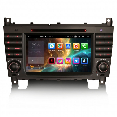 Erisin 8-Core 4GB+64GB Android 16 Head Unit DAB+ Sat Nav for Mercedes-Benz C CLC G Class W203 W463 CarPlay&Auto WiFi 4G IPS DSP Bluetooth 5.0 ES8569C