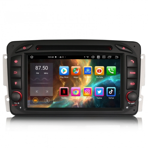 Erisin 4+64GB Android 16 Head Unit DAB+ Sat Nav for Mercedes Benz C/CLK/G/A-Class C209 W203 Viano Vito CarPlay&Android Auto WiFi Bluetooth 5.0 ES8563C