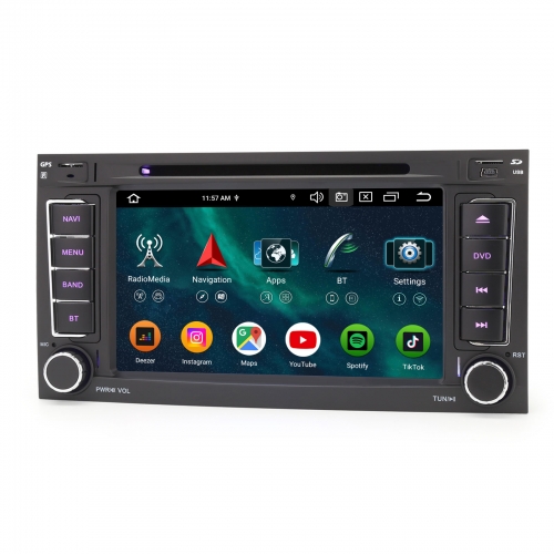 Erisin 8 Cœurs 8Go+128Go Android 16 DAB+ Autoradio pour VW T5 Multivan 2004-2009 Navigateur CarPlay Android Auto WiFi 4G USB DSP CD Bluetooth ES9105T