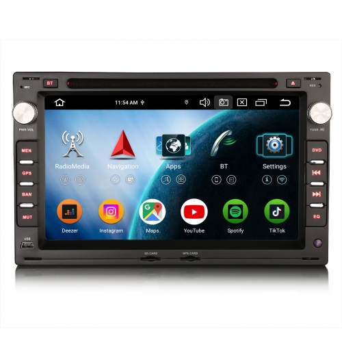 Erisin 8 Cœurs 8Go+128Go Android 16 DAB+ Autoradio pour VW Passat B5 Jetta Golf 4 Polo Skoda SEAT Navi CarPlay Android Auto WiFi 4G USB CD BT ES9109VB