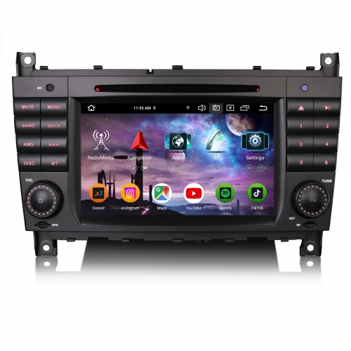 Erisin 8 Core 8GB+128GB Android 16 DAB+ Head Unit for Mercedes-Benz C/CLC/G Class W203 W463 Sat Nav CarPlay Android Auto WiFi 4G USB CD BT 5.0 ES9169C