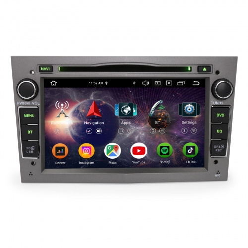 Erisin 8 Cœurs 8Go+128Go Android 16 DAB+ Autoradio pour Opel Astra H Corsa C/D Signum Vivaro Zafira Navi CarPlay Android Auto WiFi 4G USB CD ES9160PG