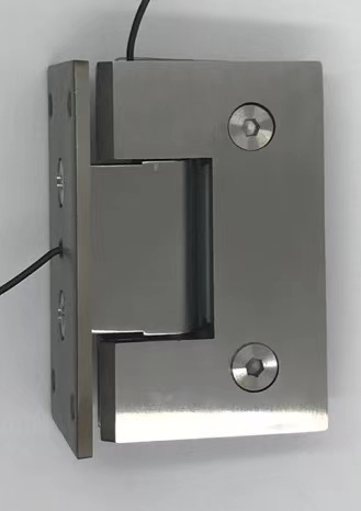 Hinge for smart glass door