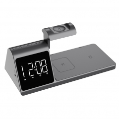 5 in 1 Alarm clcock wireless charger with night light