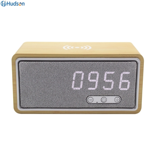 3-in-1 Digital Alarm Clock With Wireless Charger & Bluetooth Speaker