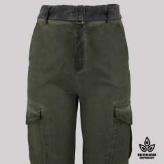 Dirty Washed Tencel Wide Pant in Green