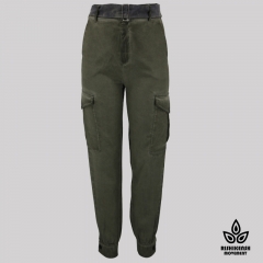 Dirty Washed Tencel Wide Pant in Green