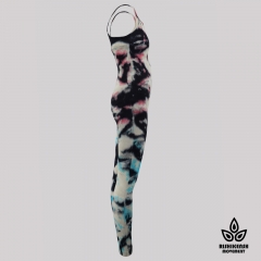 Graffiti Tie-Dye Jumpsuit with Elastic Straps Graffiti