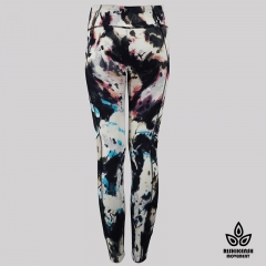 Graffiti Tie-Dye Leggings with Mesh Inserts on Legs and Pockets Detail Grattifi