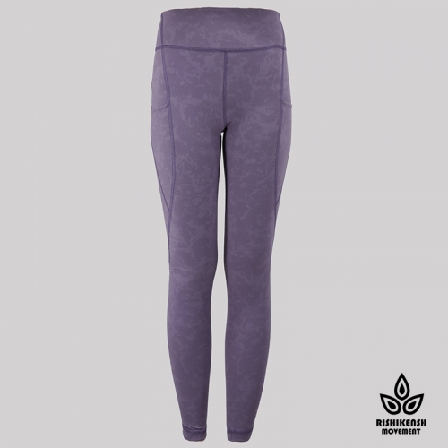 暗紫高腰瑜伽裤
