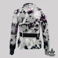 Tie-Dye Soft Zipper Jacket with Adjustable Waistband