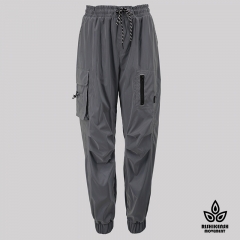 Drawstring Pants with Functional Pockets and Fitted Hems