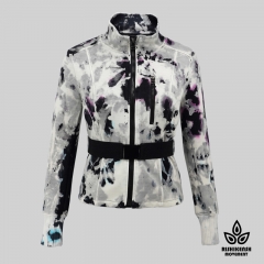 Tie-Dye Soft Zipper Jacket with Adjustable Waistband