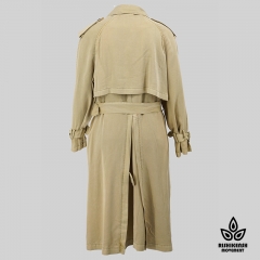 Heavy Enzyme Washed Utility Coat with Adjustable Belt in Camel