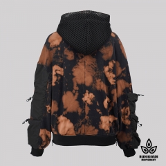 Only Better Tie-Dye Hoodie with Zip Fastening and Mesh Details