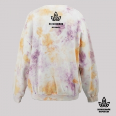 Purple Met Orange Tie-Dye Fleece Sweatshirt