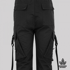 Straight Leg Drawstring Trousers with Fuctional Pockets