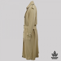 Heavy Enzyme Washed Utility Coat with Adjustable Belt in Camel
