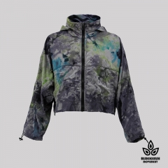 Tie-Dye Waterproof Lightweight Zip Fastening Jacket