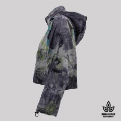 Tie-Dye Waterproof Lightweight Zip Fastening Jacket