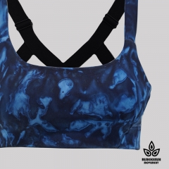 Magic Paint Soft Tie Dye Bra with Elasticated Shoulder Straps in Blue