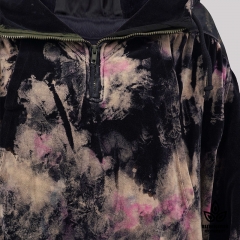 Tie-Dyed Cropped Cut Drawstring Hoody