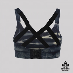 Magic Paint Soft Tie Dye Bra with Adjustable Shoulder Straps in Black