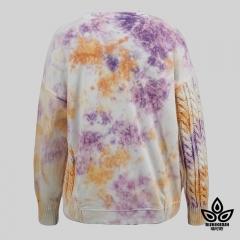 Purple Orange Tie-Dye Fleece heavyknit oversize Sweatshirt