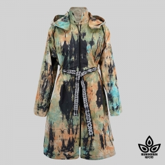 Tie-Dye Big Lightweight Jacket with String Hood