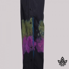 Side split tie-dye light weight wide-leg pants