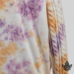 Purple Orange Tie-Dye Fleece heavyknit oversize Sweatshirt