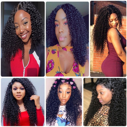 QueenWeaveHair Afro Kinky Curly Full Lace Human Hair Wig Mongolian