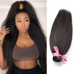 QueenWeaveHair 1 Bundle Of Hair Kinky Straight Human Hair Weave