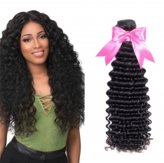 QueenWeaveHair 1 Bundle Of Hair Extensions Deep Wave Human Hair Weave