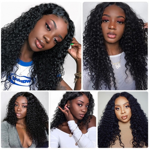 QueenWeaveHair 4 Bundles Human Hair Deep Wave Hair Weave